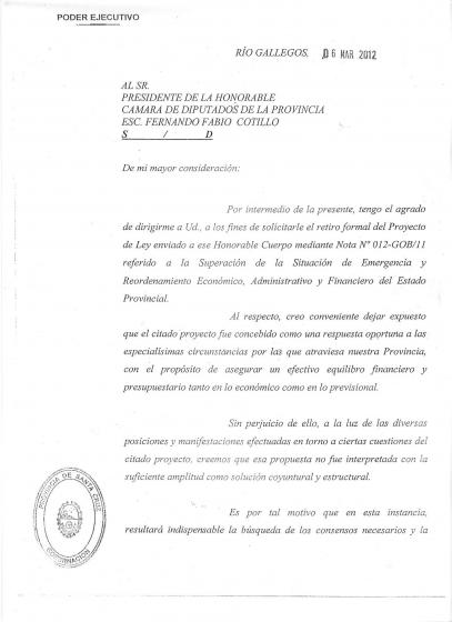 El momento en que se leyó la carta del gobernador Peralta