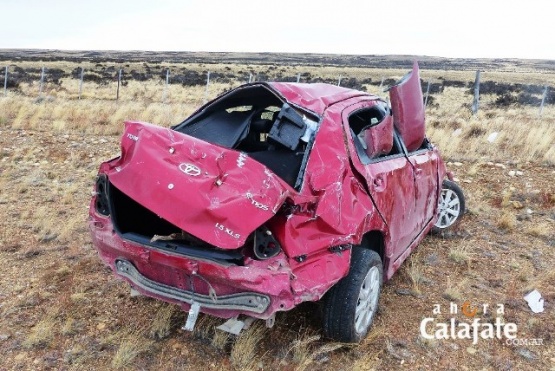 Impresionante vuelco en la ruta 40 camino a El Calafate