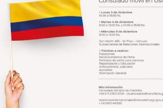 Anuncian que Consulado móvil de Colombia atenderá en Ushuaia