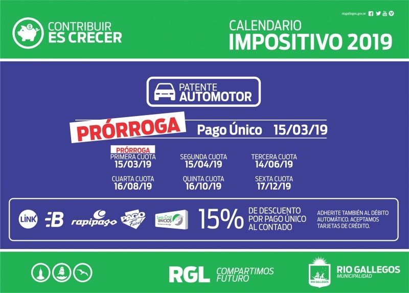 Se prorrogó el vencimiento del Impuesto Patente Automotor