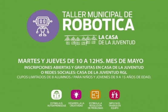 Comenzó el taller de robótica para niños en la Casa de la Juventud