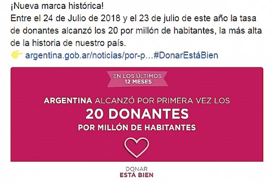 Se realizaron 888 procesos con donación de órganos del 24 de julio de 2018 al 23 de julio de este año.