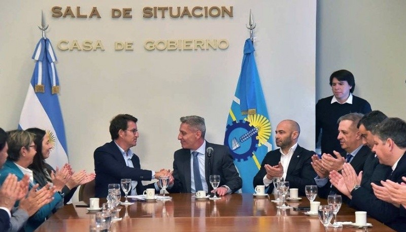 Arcioni recibió al Presidente de la Xunta de Galicia.