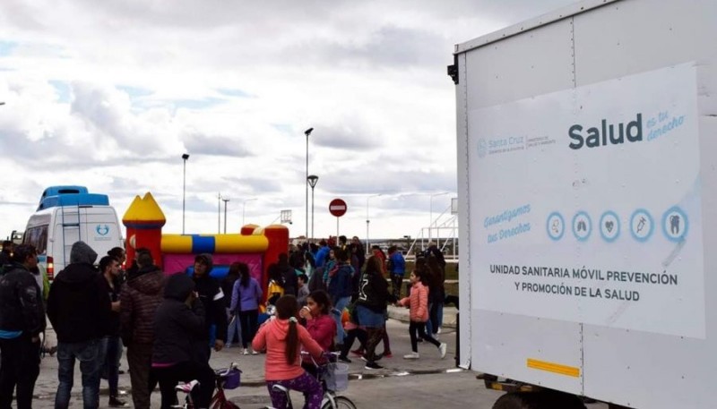 El tráiler de salud en las actividades. 