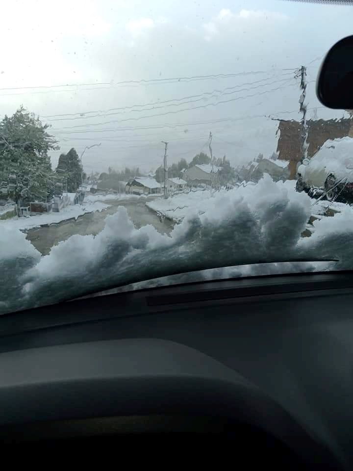 Las montañas de blanco tras la nevada (Fotos Municipio de Río Turbio)