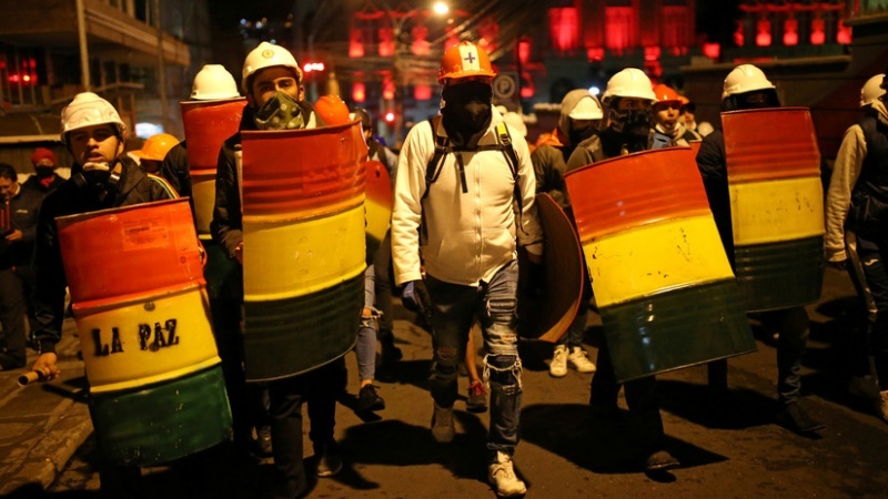 Protestas en las calles de Bolivia. 