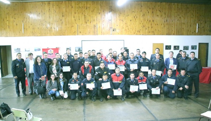 Todos los participantes del primer curso de investigación pericial de incendios. 