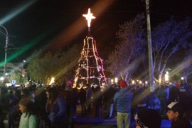 Se encendió el arbolito de navidad en la ciudad