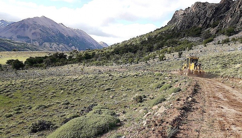 Trabajos en la traza de la ruta. 