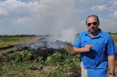 Berni en la quema de una plantación de marihuana en 2014. 