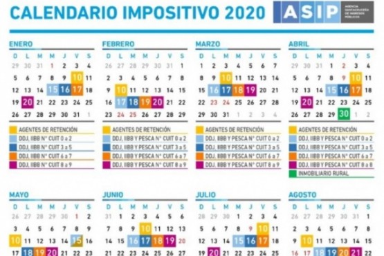 Calendario Impositivo 2020.