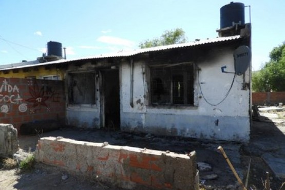 Así quedó la vivienda tras el incendio.