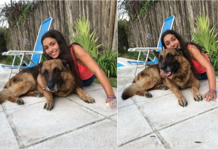 La joven, momentos antes del ataque del perro. Foto: Twitter/@LaraSanson