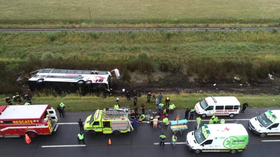 Accidente de un micro en la ruta. 