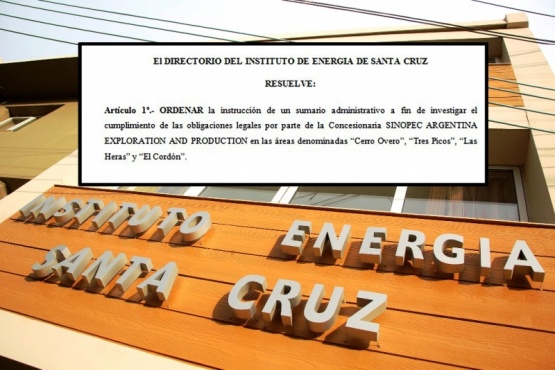 El Instituto de Energía acciona sobre las áreas de SINOPEC. 