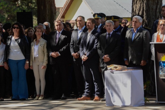 El vicegobernador, Eugenio Quiroga junto a Javier Belloni y Leandro Zuliani.