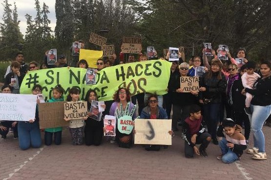 Poca adhesión a la marcha de esta tarde en Las Heras. 