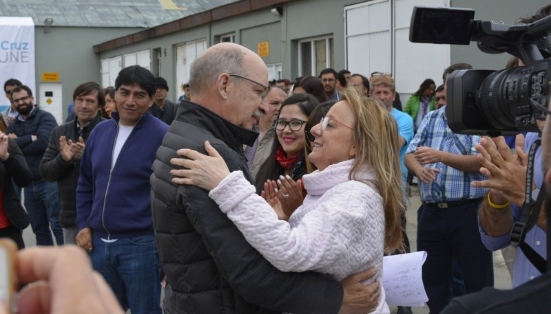 Francisco Anglesio junto a Alicia Kirchner. 