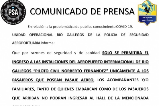 Comunicado oficial de la PSA. 