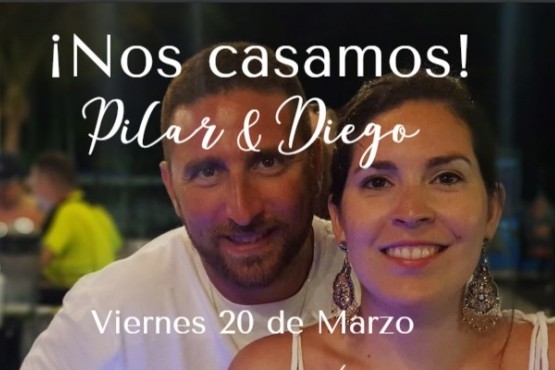 Los novios: Pilar y Diego. 