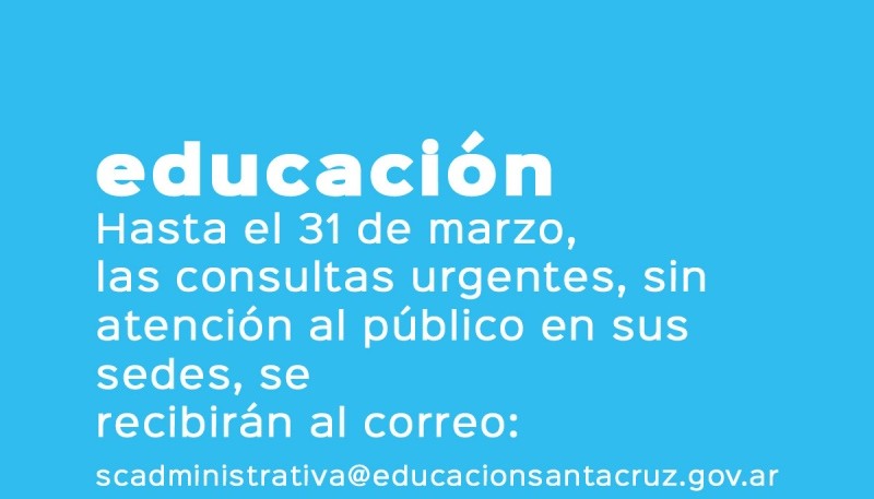 Educación pone en función un correo electrónico para trámites impostergables