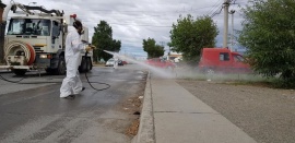 Municipio continúa con la desinfección de veredas