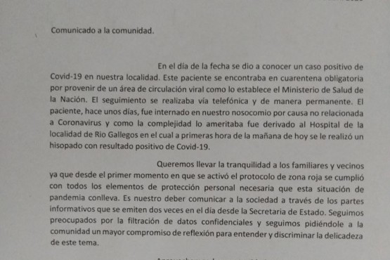 El paciente no tenía una patología relacionada al COVID-19