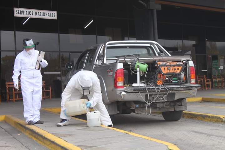 Se inició la desinfección de mercaderías en la terminal de ómnibus