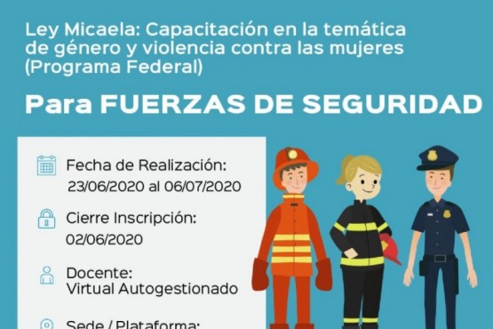 Ley Micaela para todas las aéreas de seguridad y de las fuerzas provinciales