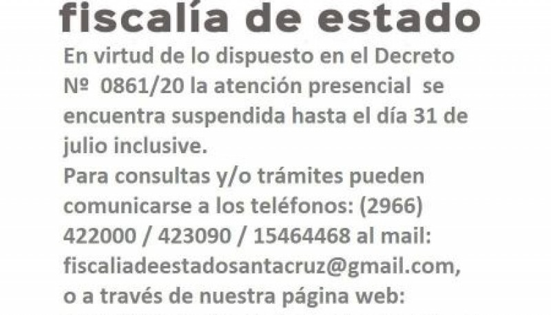 Fiscalía de Estado habilitó vías de comunicación y atención para estos días