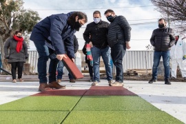 Luque recorrió los avances de las obras de recuperación histórica