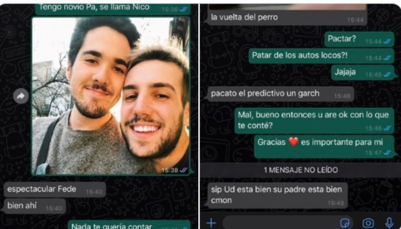 Le confesó a su padre que es gay y la reacción lo conmovió: “Es importante para mí”