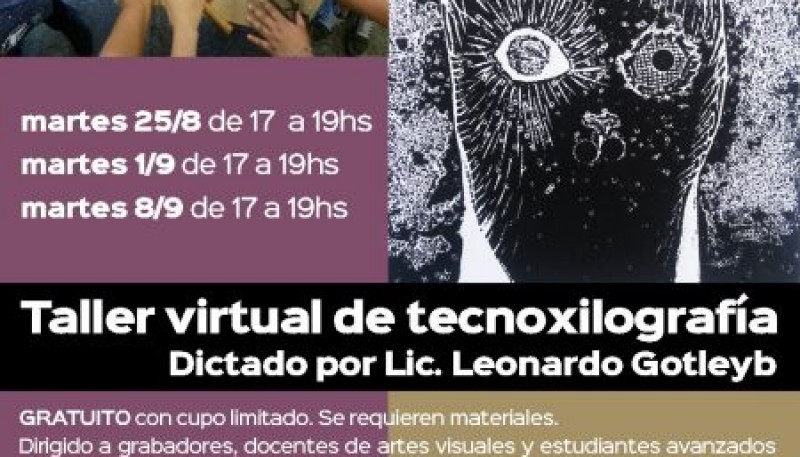 Artes Visuales abrió la convocatoria para un nuevo taller gratuito y virtual de tecnoxilografía