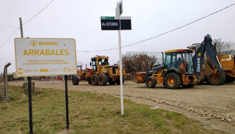 Trabajos de mejoramiento de calles. 