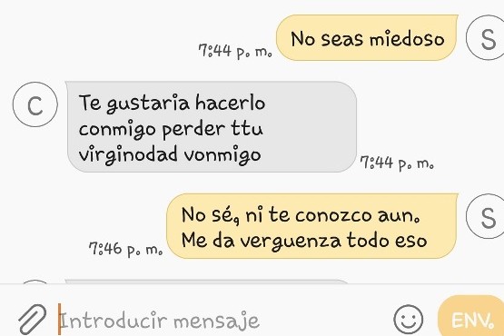 Parte de una de las conversaciones del sujeto con el padre de la menor. 