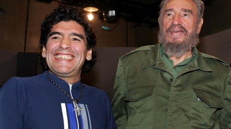 Diego Maradona y Fidel Castro.