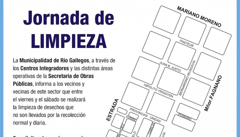 Río Gallegos| Mañana comienza un nuevo operativo integral de limpieza en barrios