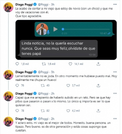 La publicación de Diego Poggi.