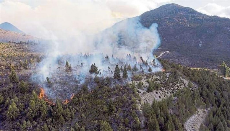 Cuesta del Ternero - Continúa activo el incendio en jurisdicción chubutense