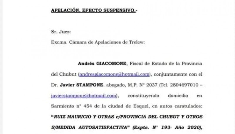 Fiscalía de Estado presentó apelación contra la cautelar de la jueza Arbilla