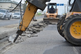 Continúan las obras públicas sobre la Av. San Martín de Río Gallegos