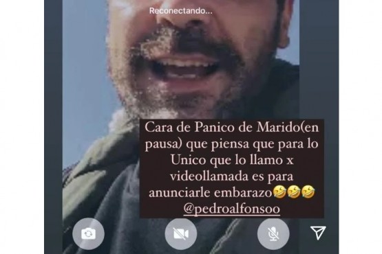 La divertida captura que compartió Paula Chaves de su videollamada con Pedro Alfonso