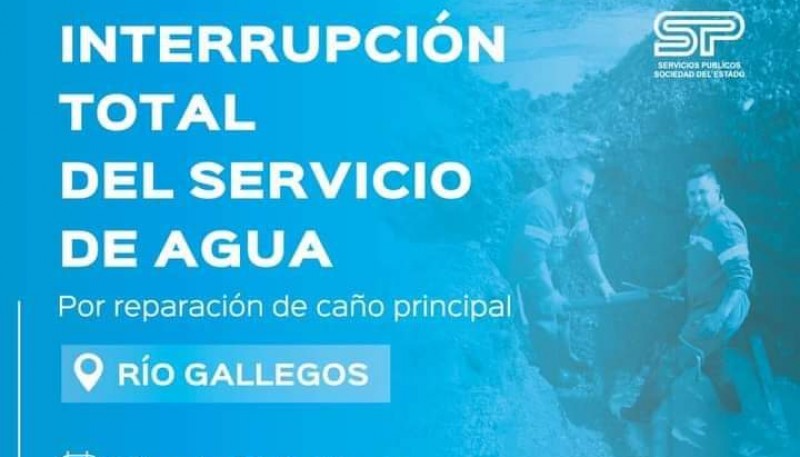 Interrupción total del servicio de agua en Río Gallegos 