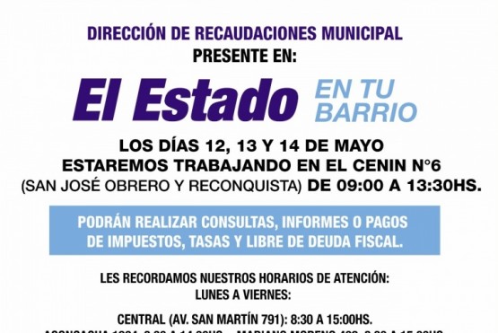 Desde el miércoles “El Estado en tu Barrio” estará en el Cenin N°6 de Río Gallegos 