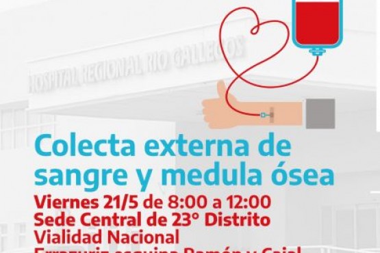 Colecta Externa de Sangre y Médula Ósea: Este viernes 21 de mayo en Vialidad Nacional