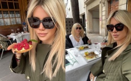 Wanda Nara compartió una postal con su mamá en París pero un desconocido se robó toda la atención