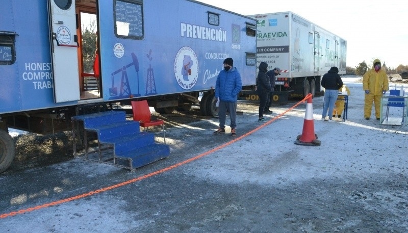 Testeos del tráiler de Petroleros en Río Gallegos.