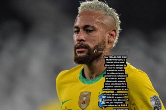 Neymar estalló contra los brasileños que hinchan por Messi y la Selección Argentina