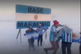 En la Base Marambio también se festejó el triunfo de la Selección