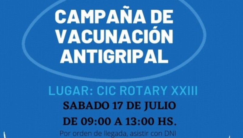 Este sábado continúan con la Campaña de Vacunación Antigripal en el CIC Rotary 